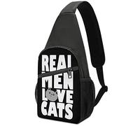Real Men Love Cats Zaino a tracolla Borsa a tracolla Leggera Borsa a tracolla da viaggio Zaino da escursionismo da viaggio