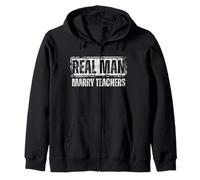 Real Men Marry Teachers Funny Teacher Husband Felpa con Cappuccio