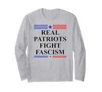 Real Patriots Fight Fascism Resist No Kings US PRO Democracy Maglia a Manica