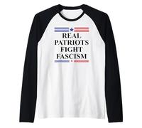 Real Patriots Fight Fascism Resist No Kings US PRO Democracy Maglia con Maniche Raglan