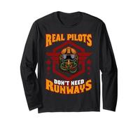 Real Pilots Don't Need Runways Licensed Helicopter Pilot Maglia a Manica