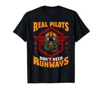 Real Pilots Don't Need Runways Licensed Helicopter Pilot Maglietta