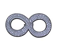 REAL SIC Ouroboros - Spilla smaltata a forma di serpente in metallo nero, per Halloween, occulto, strega, alchimia, tarocchi, per giacche, zaini, borse, cappelli e top