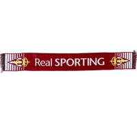 Real Sporting De Gijon | Sciarpa Strisce Scudo | Rosso | Unisex