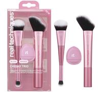 Real Techniques Cheeky Trio 3 Piece Makeup Brush Set | Pennelli da trucco per formule in crema, liquidi e in polvere, strumenti per il trucco del viso per gli utenti di cosmetici