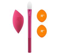 Real Techniques Vivid Escape - Set di 4 correttori per occhi luminosi, include pennello da trucco a forma di zampa di gattino, piumino in polvere e spugna per sfumare il trucco, occultamento mirato