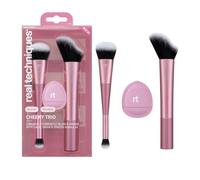 Real Techniques Cheeky Trio 3 Piece Makeup Brush Set | Pennelli da trucco per formule in crema, liquidi e in polvere, strumenti per il trucco del viso per gli utenti di cosmetici