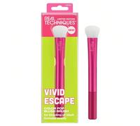 Real Techniques edizione limitata Vivid Escape 421 pennello per blush color pop, la forma a cupola preleva e stende la formula sulle guance, Cruelty-Free & Vegan Poliestere
