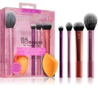 Real Techniques Brushes Everyday Essentials confezione regalo pennello blush 1 pz + pennello ombretti 1 pz + pennello illumminante 1 pz + pennello fondotinta 1 pz + spugnetta 1 pz donna