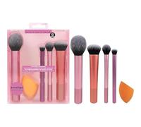 Real Techniques Everyday Essentials + kit di spugna per fondotinta, fard, bronzer, ombretto, cipria, strumenti sintetici e cruelty-free e frullatore per un look impeccabile (confezione da 5)