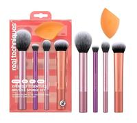 Real Techniques Brushes Everyday Essentials confezione regalo pennello blush 1 pz + pennello ombretti 1 pz + pennello illumminante 1 pz + pennello fondotinta 1 pz + spugnetta 1 pz donna