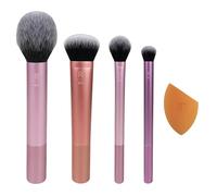 Real Techniques Brushes Everyday Essentials confezione regalo pennello blush 1 pz + pennello ombretti 1 pz + pennello illumminante 1 pz + pennello fondotinta 1 pz + spugnetta 1 pz donna