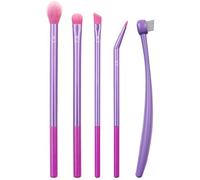 Real Techniques Eye Love Drama - Set di pennelli per trucco professionale, setole morbide, pennelli per ombretto, sopracciglia, miscelazione, ventaglio e ciglia, set da 5 pezzi
