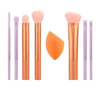 Real Techniques Level Up Brush + Sponge Kit, pennelli trucco per ombretto, fondotinta, fard e bronzer, strumenti di trucco di qualità professionale, setole sintetiche, set da 8 pezzi