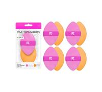 Real Techniques Miracle Houppette à poudre 2 en 1, double face, bande élastique réle, éponge de maquillage de précision et houppette à poudre, pour produits liquides, crèmes et poudres, 1 pièce