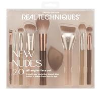 Real Techniques New Nudes 2.0 All Angles Face 10 Piece Set, Face & Eye Makeup Brushes, Includes Makeup Sponge, For Foundation, Concealer, Blush & Eyeshadow, Cruelty-Free