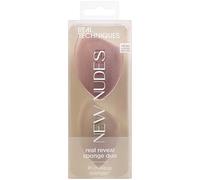 REAL TECHNIQUES New Nudes Real Reveal Sponge Duo, Spugne di Miscelazione per Fondotinta, per Trucco Rugiadoso o Opaco, Offre una Copertura Leggera, Media o Completa, Schiuma Senza Lattice, Set da 2