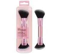 Real Techniques Pennello ventaglio angolato, Strumento doppia faccia per fard, terra e contouring, 2 in 1 per liquidi, creme e ciprie, viso, vegano, cruelty-free, 1 confezione