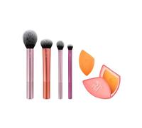 Real Techniques Set di 7 pennelli da trucco con spugna da viaggio per ombretto, fondotinta, fard e correttore