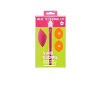 Real Techniques Vivid Escape - Set di 4 correttori per occhi luminosi, include pennello da trucco a forma di zampa di gattino, piumino in polvere e spugna per sfumare il trucco, occultamento mirato