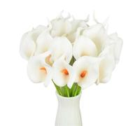 Real Touch Calla Lily 5 pezzi for matrimoni e decorazioni for la casa | Fiori artificiali in PU bianco for bouquet da sposa e composizioni for la tavola