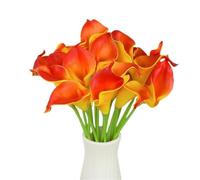 Real Touch Calla Lily 5 pezzi for matrimoni e decorazioni for la casa | Fiori artificiali in PU bianco for bouquet da sposa e composizioni for la tavola