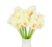 Real Touch Calla Lily 5 pezzi for matrimoni e decorazioni for la casa | Fiori artificiali in PU bianco for bouquet da sposa e composizioni for la tavola