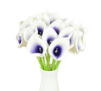 Real Touch Calla Lily 5 pezzi for matrimoni e decorazioni for la casa | Fiori artificiali in PU bianco for bouquet da sposa e composizioni for la tavola