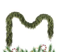 Real Touch Cedar Garland - 59,06 pollici | Thickness Winter Door Cedar Pine Garland | Red Christmas 2 Tone Foil Ceiling Decorations Christmas Decoration, Room Decoration