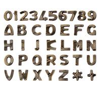 REAL VOTIVA FONDERIE D'ARTE Lettere e Numeri in Bronzo per lapidi o Numeri civici. Altezza 2,5 cm. Modello Italiano. Bronzo Glitter (Lettera E)