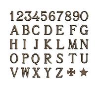REAL VOTIVA FONDERIE D'ARTE Lettere e Numeri in Bronzo per lapidi o Numeri civici. Altezza 3 cm. Romano Bronzo Glitter (Simbolo Stella)