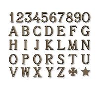 REAL VOTIVA FONDERIE D'ARTE Lettere e Numeri in Bronzo per lapidi o Numeri civici. Altezza 3 cm. Romano Bronzo Glitter (Lettera I)