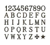 REAL VOTIVA FONDERIE D'ARTE Lettere e Numeri in Bronzo per lapidi o Numeri civici. Altezza 4 cm. Romano Bronzo Patinato (Simbolo Stella)