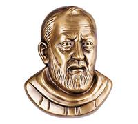 REAL VOTIVA FONDERIE D'ARTE Targa con bassorilievo in Bronzo per lapide - Padre pio [P.06.1790/14]