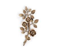 REAL VOTIVA FONDERIE D'ARTE Tralcio di Rose Decorativo in Bronzo per lapidi - Medio (Lato Destro) - Finitura Bronzo Lucido [P.09.2696/35]