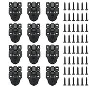 Realand Hasp - Chiavistello con foro per lucchetto, chiusura a levetta con viti, per porta dell'armadio, custodia per chitarra, cassapanca, portagioie in legno, confezione da 12 pezzi, colore nero