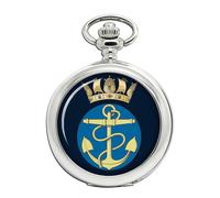 Reale Blu Scuro Impigliata Ancora E Corona Orologio da Tasca