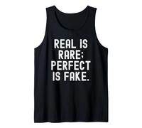 Reale è raro Perfetto è Falso Saggezza Minimalist Text Design Canotta