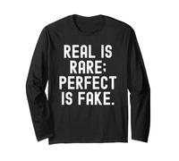 Reale è raro Perfetto è Falso Saggezza Minimalist Text Design Maglia a Manica