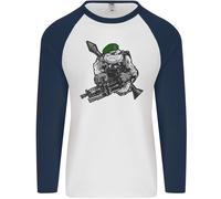 Reale Marine Bulldog Commando Soldato Uomo L/S Baseball T-Shirt