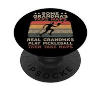 Reale Nonna Gioca Pickleball Poi Naps Vintage Divertente PopSockets PopGrip Adesivo