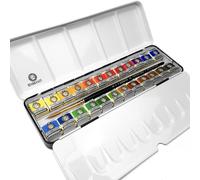 Reale Talens - Rembrandt Acqua Colore Paints- Metallo Scatola Da 24 Vaschette -