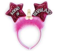 realGOOS cerchietto rosa per festa addio al nubilato con pelo pisello e stelline glitter