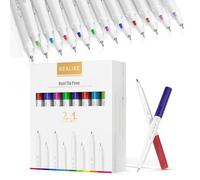REALIKE Pennarelli a doppia punta compatibili con Cricut Maker 3/4/Explore 3/Air 2/Air Medium - Punta fine 1,0 - Punta fine 0,4 per disegno, scrittura, calligrafia