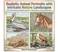 Realistic Animal Portraits with Intricate Nature Landscapes: 50+ Stress Relieving Wildlife Designs for Mindfulness and Deep Relaxation