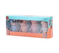 Realistic Baby Doll Set, 4 Pieces Reborn Dolls, Soft Vinyl, Pretend Play Gift Set for Learning and Caring for Kids, Family, Friends, Home, Birthday, Nursery