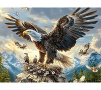 Realistic Bald Eagle Close Up Rompicapo 1000 Pezzi Per Regalo Di Matrimonio Cartone Di Alta Qualità Per Coppie Wildlife Per Decorazione Casa Con Cornice Inclusa Qualità Museale 1000 PCS