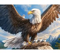 Realistic Bald Eagle Close Up Rompicapo 500 Pezzi Per Decorazione Murale Grande Formato Animal Pet Cartone Rigido Panoramico Per Pareti Ampie Stampa Ad Alta Definizione 500 PCS/52×38cm