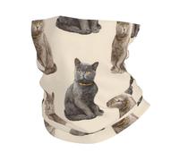 Realistic British Shorthair Cats Cute Unisex Copricollo Multifunzione Scaldacollo Traspirante Collo Ghetta per Moto Pesca Montagna Trekking