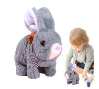 Realistic Bunny Plush - Interactive Stuffed Bunny Toy, 6,3 x 3,54 x 6,3 pollici Electronic Pet Rabbit with Jumping, Twitching, and Shaking Ears, Cute Cuddly Plush for Kids and Animal Lovers